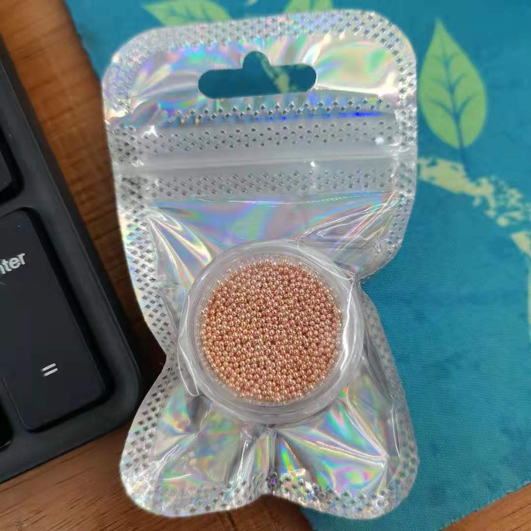 0.8 Nail art small steel balls, simple champagne-colored caviar alloy metal details Picture