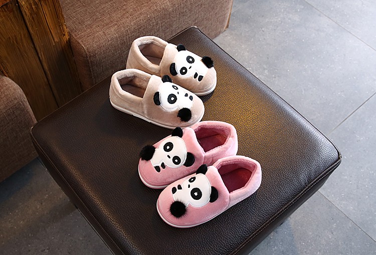 Children's Cotton Slippers Girl Cartoon Cute Autumn And Winter Fluffy Slippers Boy Non-Slip Home Indoor Family Slippers details Picture