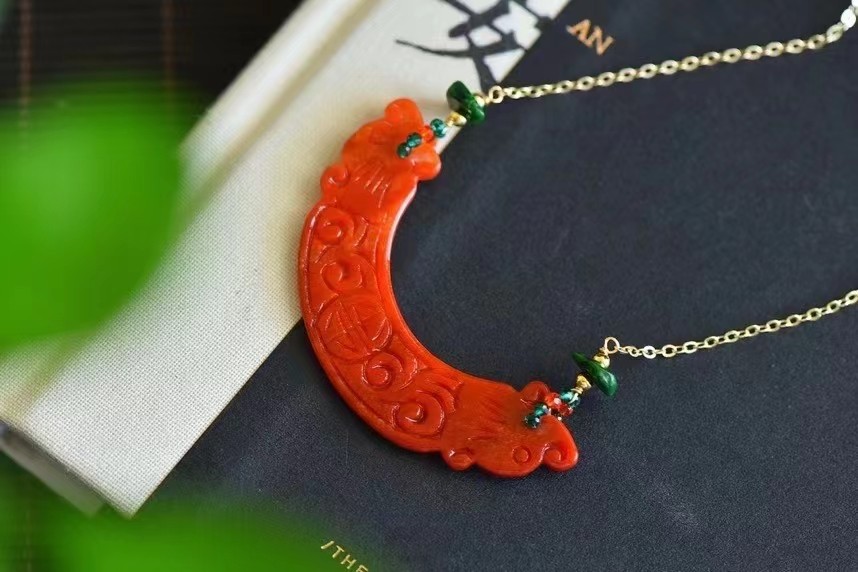 原创设计*清新红翡翠微笑项链锁骨链吊坠 精致百搭 特惠福利详情图1