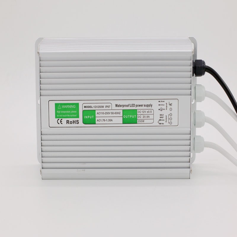 LED灯专用户外防水 DC 12V250W 小的 LED开关电源 安防/适配器电源详情图1