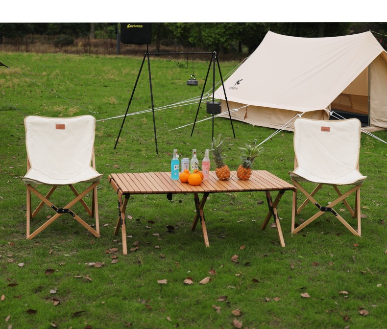 户外露营折叠榉木椅 韩国餐厅简易便携蝴蝶椅 户外摄影沙滩椅详情9