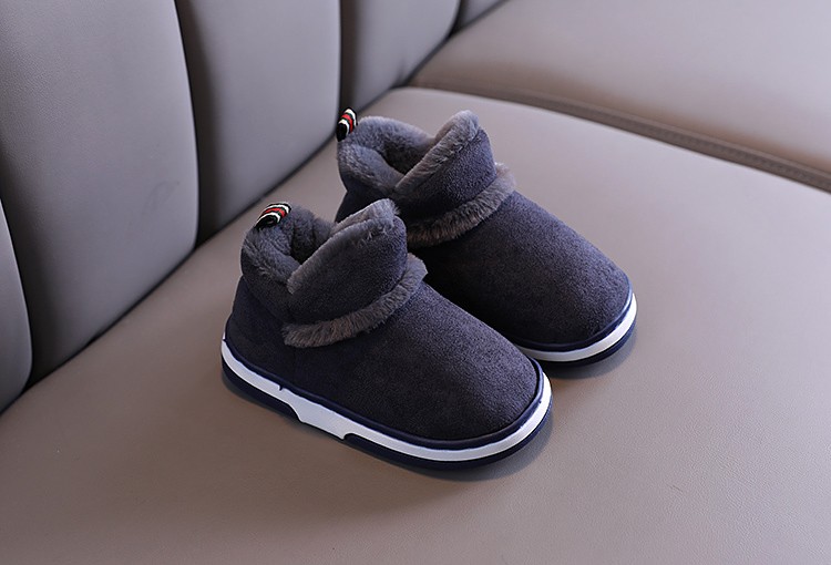 Children's Solid Color Explosive Snow Boots Boys And Girls Big Children Handsome Stylish Snow Boots undefined