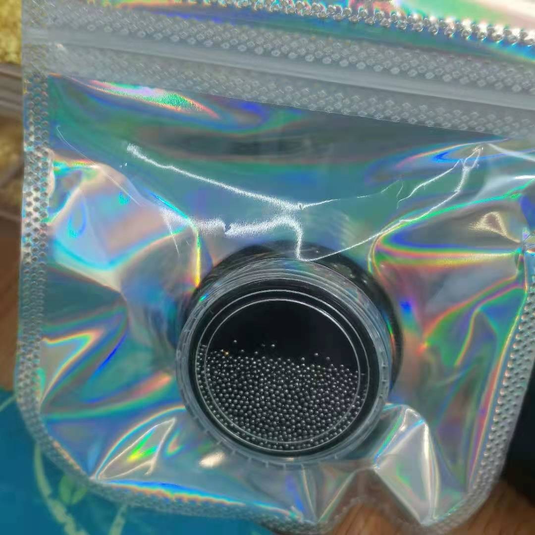 0.8 Nail art small steel ball accessories Black caviar alloy metal factory direct sales full figure