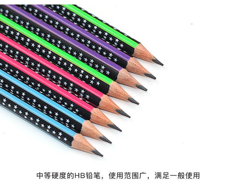 2020 New model of pencil, a safe and environmentally friendly writing pen for primary school students, 144 pieces of HB pencils in a box with a triangular rod detail image 3