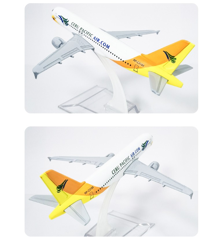 厂家直销锌合金工艺品航空飞机模型摆件居家装饰工艺品波音空客A320菲律宾宿务航空详情图9