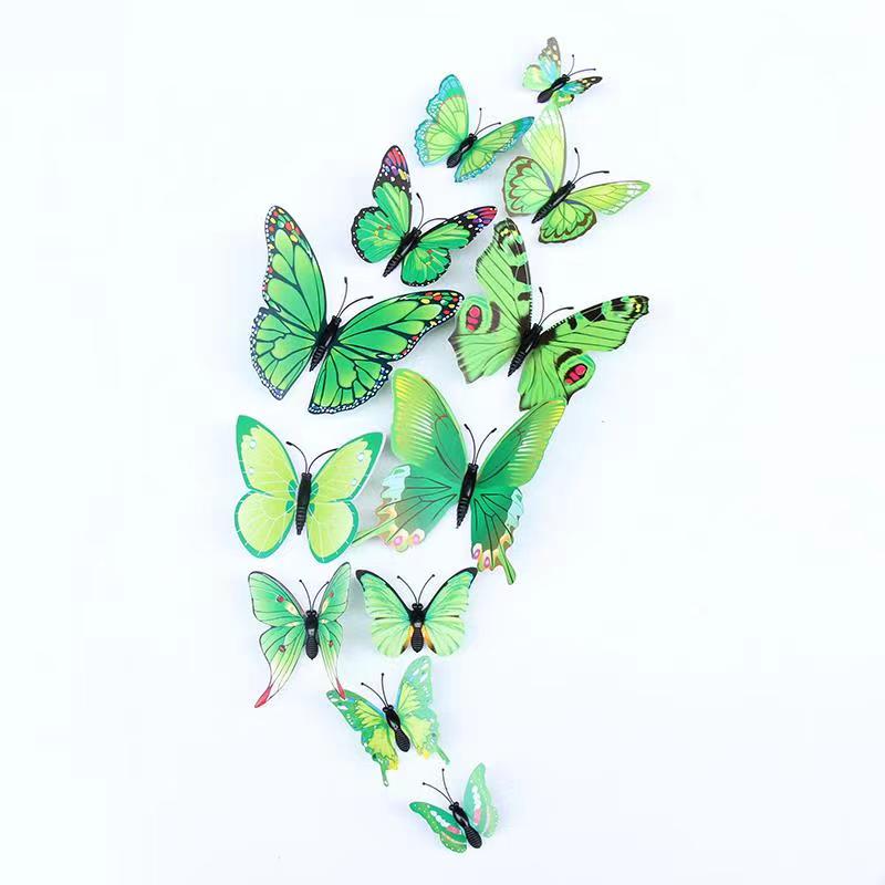 Butterfly Refrigerator sticker Single streamer 12 butterfly wall sticker White butterfly Creative wall sticker