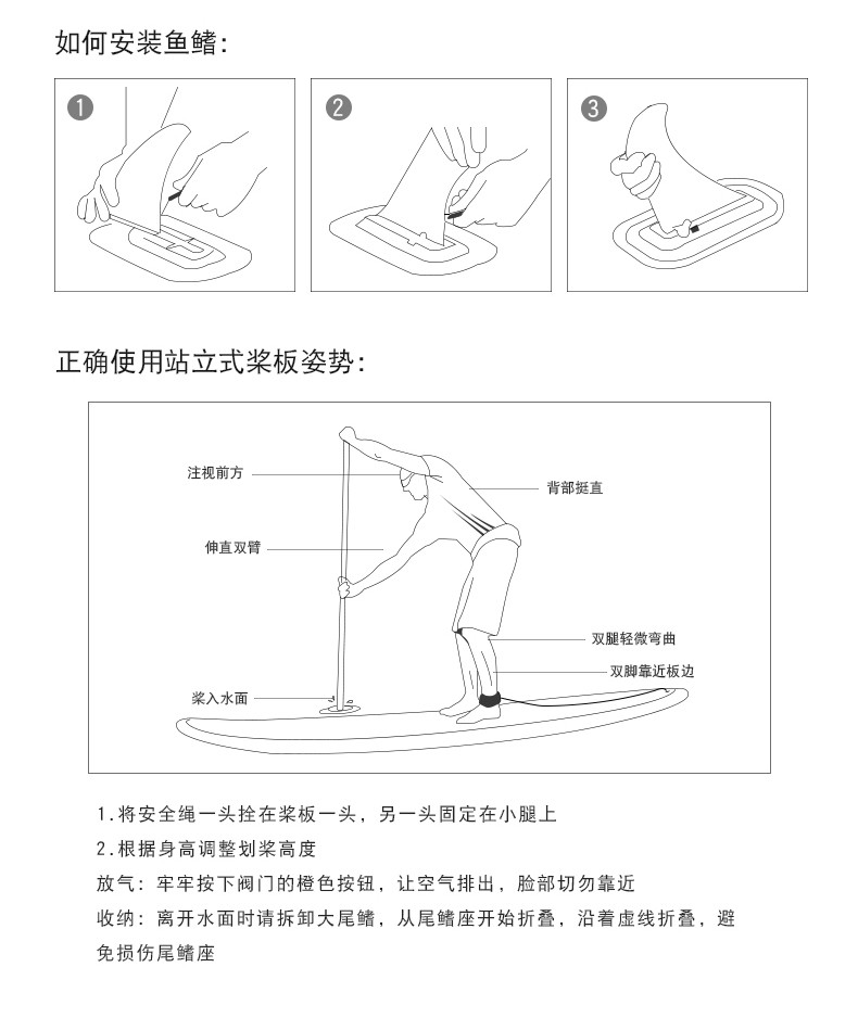 SPU站立式充气浆板 户外水上滑水板 水上竞速漂流 A1冲浪板详情图16