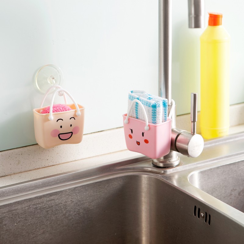 水槽沥水卡通收纳挂袋 多用收纳篮海绵沥水架详情图2