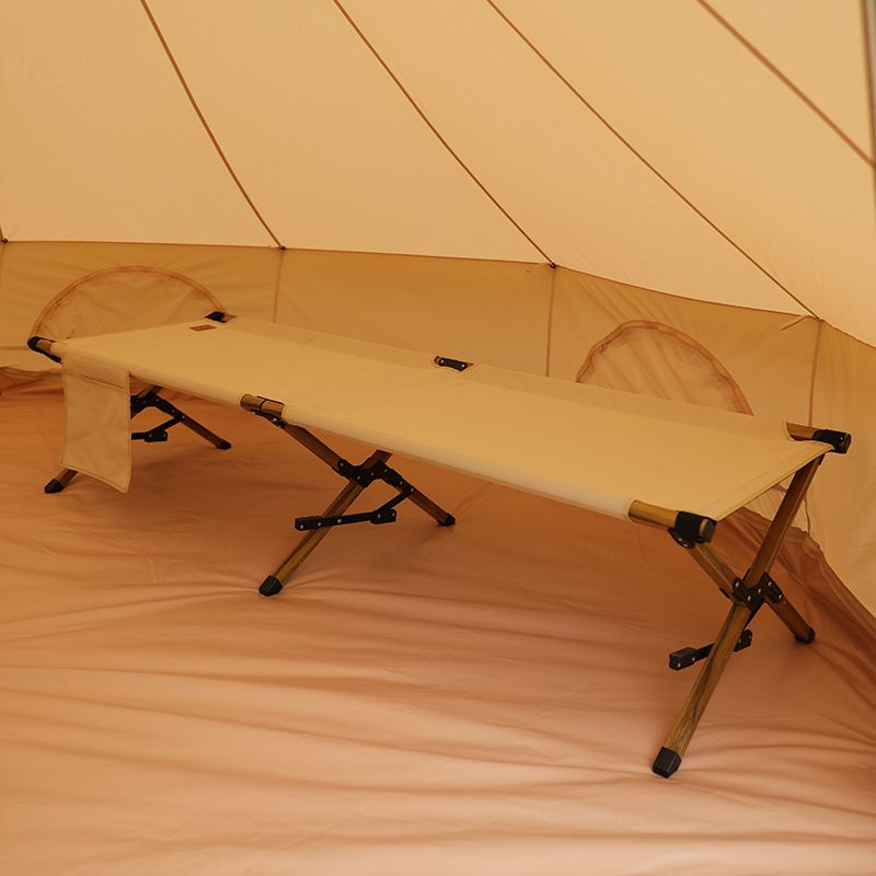 Outdoor camping barbecue durable recliner folding portable camp bed treadle camp bed