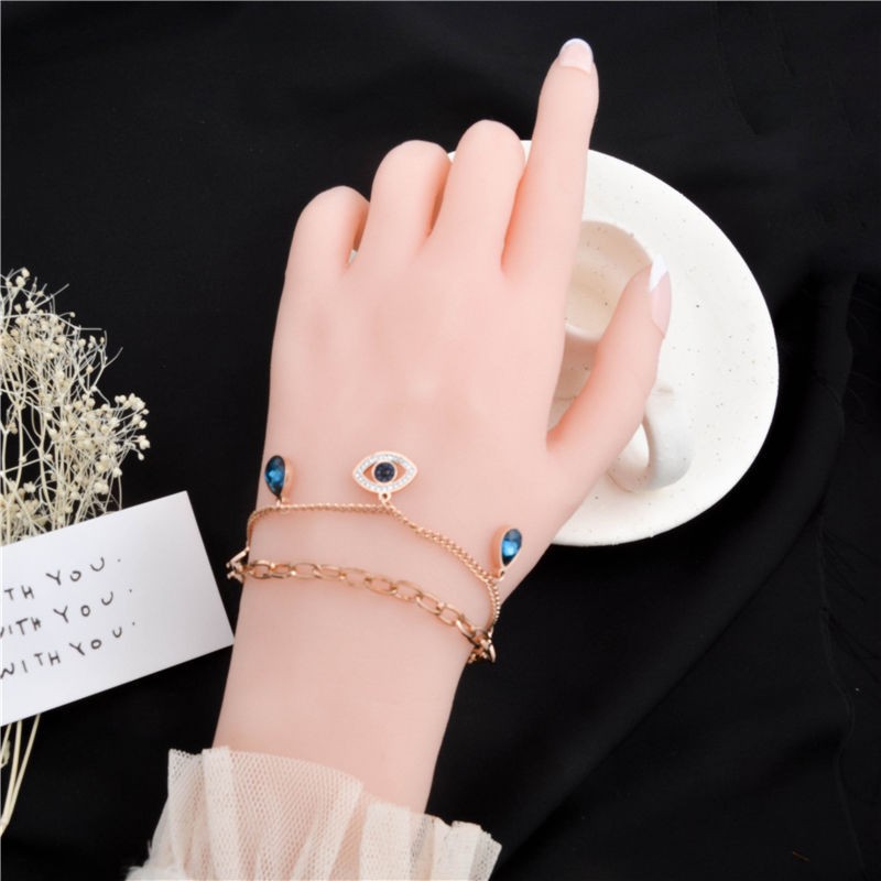 恶魔之眼微镶钛钢手链女时尚腊梅钢饰饰品批发详情图2