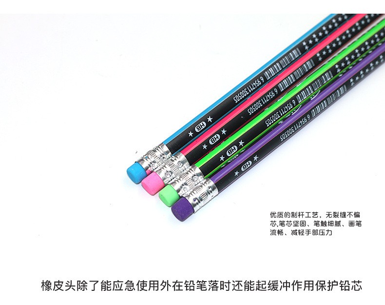 2020 New model of pencil, a safe and environmentally friendly writing pen for primary school students, 144 pieces of HB pencils in a box with a triangular rod detail image 4