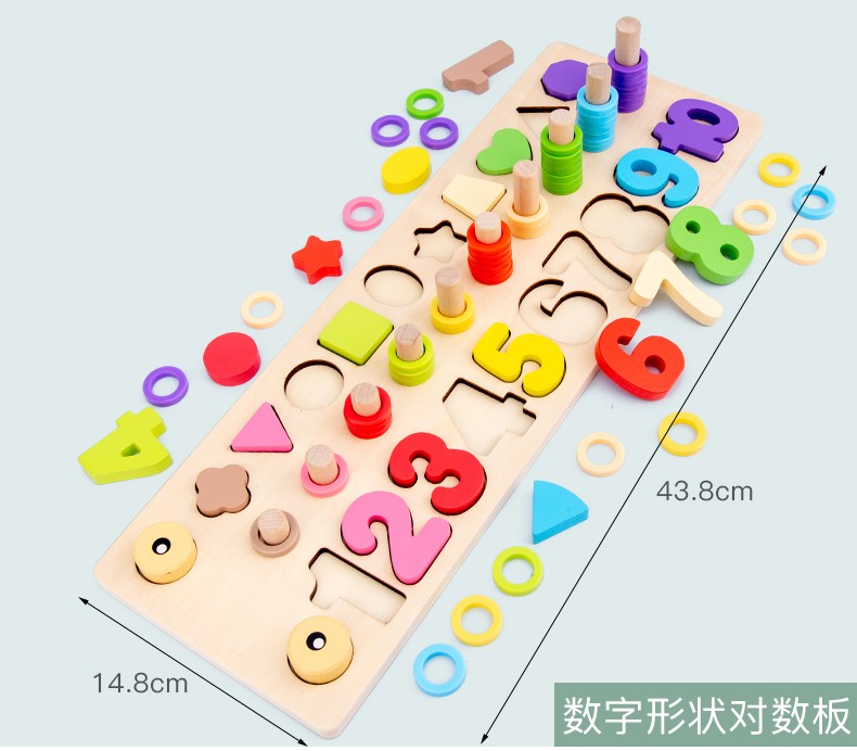 The wooden toy digital fishing board is highly entertaining with rich colors. It can exercise babies' hand-eye coordination, visual ability, logical thinking ability, early education enlightenment training, and is a parent-child game detail image 13
