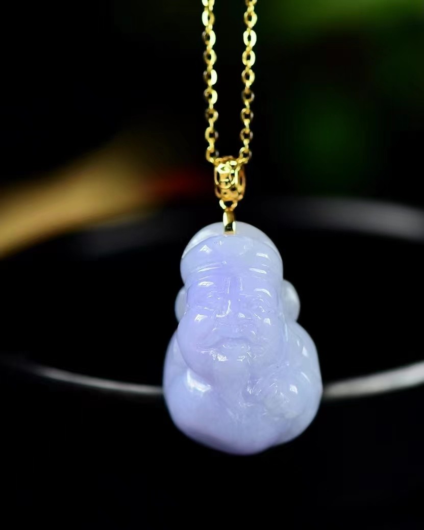 天然A货翡翠紫罗兰吊坠锁骨链 底细冰润 种水一流 尺寸23*15*11.8mm详情图1