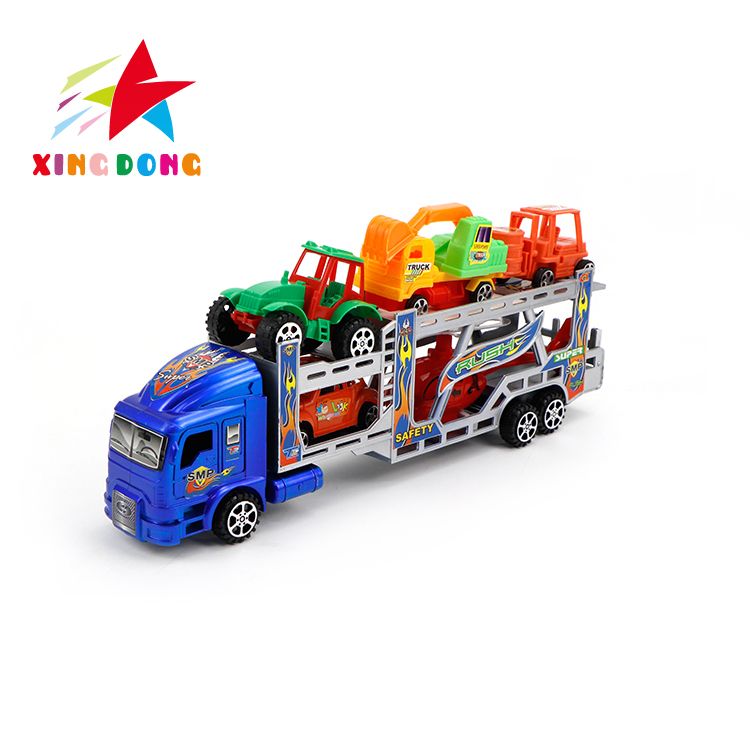 儿童玩具 惯性大货车 大卡车 带小汽车 直升机 铲车详情图1