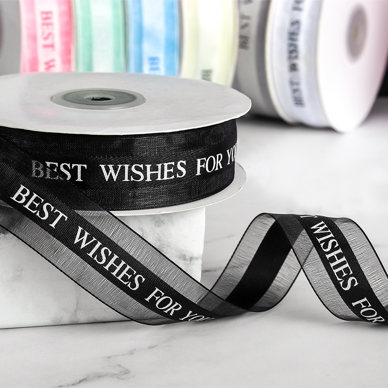 2 Korean yarn cm check with thread with DIY making 1 cm 3 ribbon special lace polyester thread grey bright red printing English letter printing five-pointed star screen printing Heat transfer digital printing do flower og