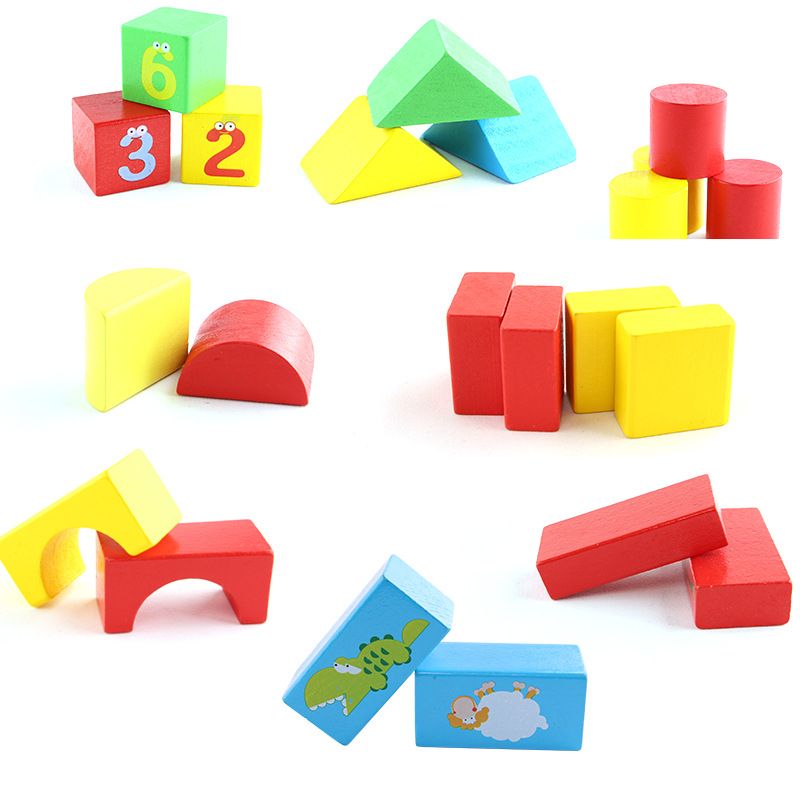 Wholesale of children's building blocks, wooden educational assembly toys, baby and toddler buckets, 1-2-3 years old, girls and boys details Picture