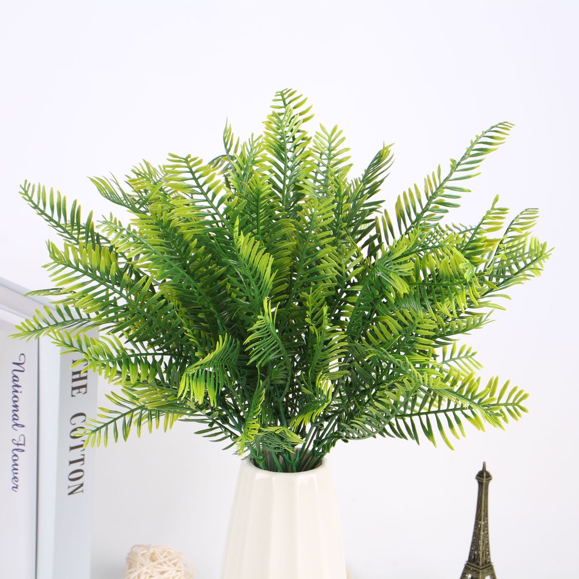 Jinwu Flower Art Yiwu wholesale 7 fork 35 fern simulation plants green plant wall decoration flowers green ferns Persian grass iron leaves thumbnail