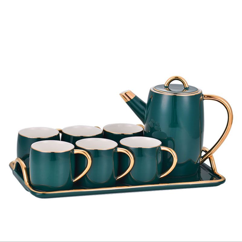 Ceramic water sets, tea sets, coffee sets, cups, Nordic light luxury gift set, living room special cold water bottle, single cup Item Picture