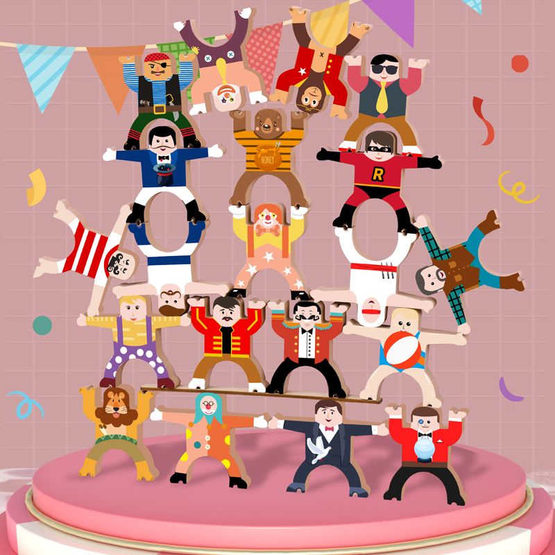 The 12-piece wooden balance jenga toys for the dance and song festival are rich in color, highly interesting, exquisitely crafted, challenge the limit of balance, and have various shapes to stimulate imagination and creativity. They are a parent-child game