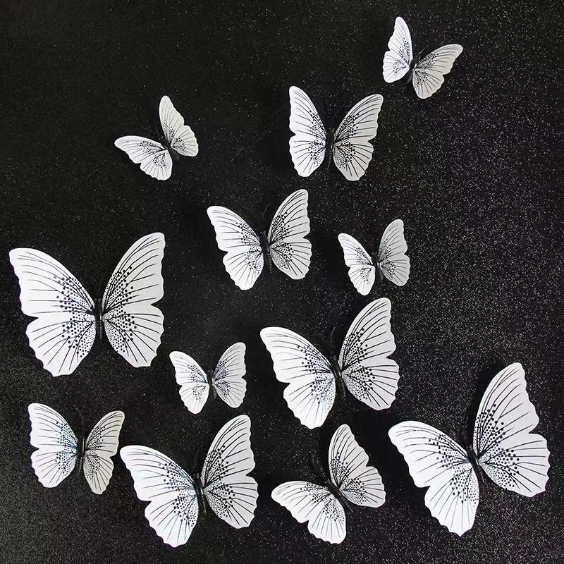 Double-layer butterfly magnet decorative magnetic sticker butterfly set, 12 pieces of creative butterfly stickers detail image 1