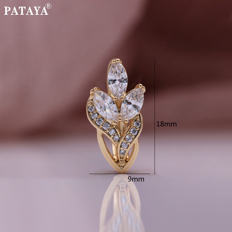 PATAYA cross-border direct supply Amazon best-selling white horse eye earrings, rose gold bride metal earrings, wedding unique and exquisite earrings detail image 4