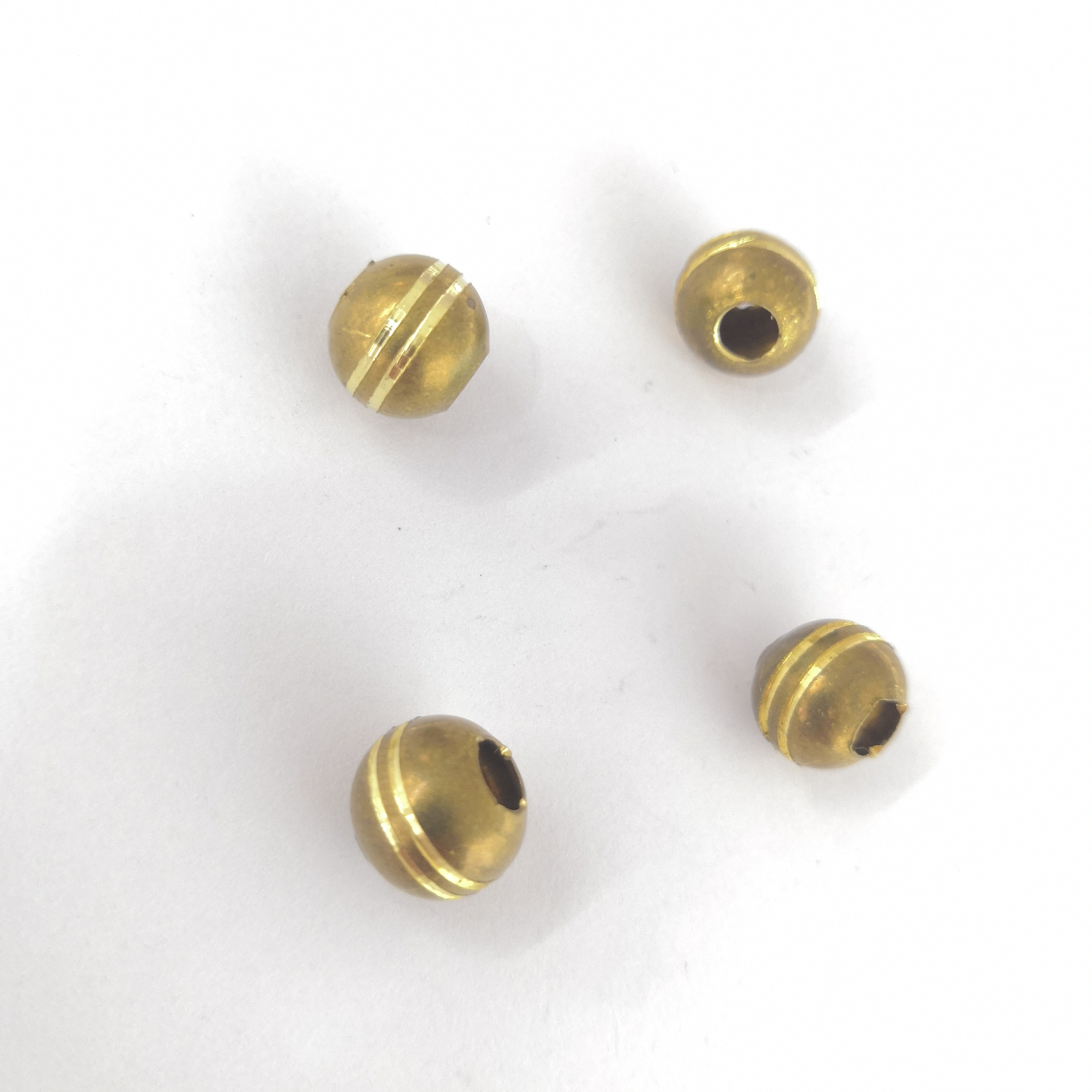 Copper tube bead batch flower two circles