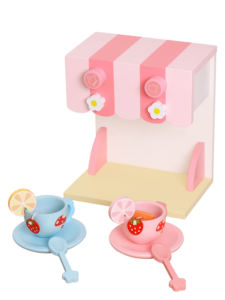 The wooden simulation coffee machine set is a children's role-playing toy with rich colors, strong fun, fine workmanship, and can cultivate visual ability, logical thinking ability, and exercise parent-child games pic 13