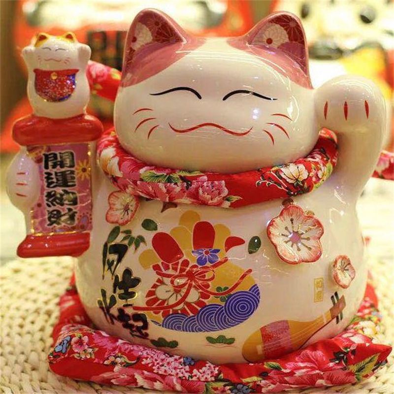 Nantai pink piggy Bank cute money into piggy bank cat
