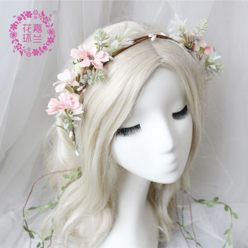 Jialan Factory produces sweet, cute and invincible children's flower garlands and very beautiful hairband flower garlands for taking photos in the park Specification image
