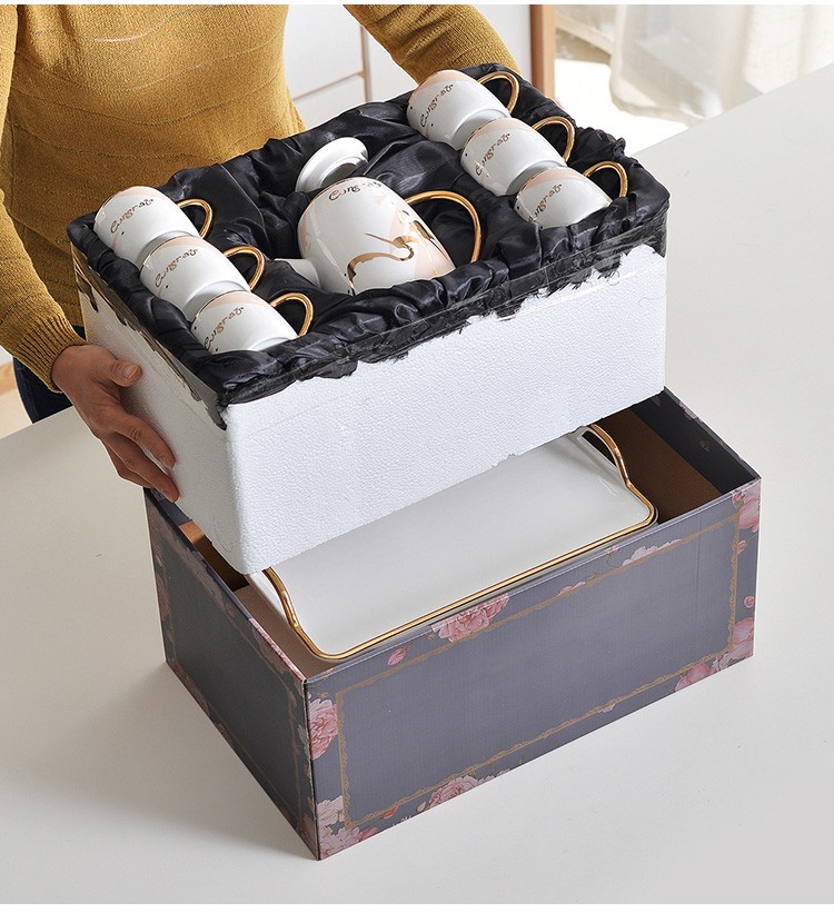 Ceramic water sets, light luxury Nordic-style coffee sets, home living room tea sets, cups, single cups, cold water kettles, ceramic cups, ceramic teapots, trays detail image 16