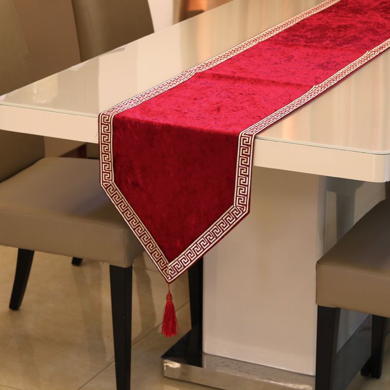 Simple New Chinese Patchwork Small Edge Bar Solid Color Table Flag European Bucket Cabinet Bed End Table Western Table Soft Cloth details Picture