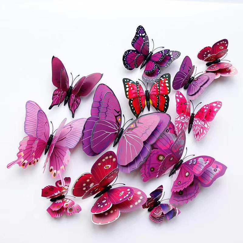 New sticker double magnet butterfly three-dimensional butterfly refrigerator sticker decorative wall sticker