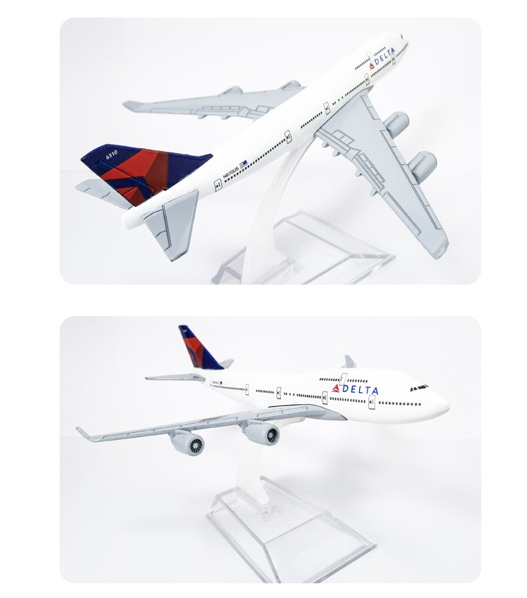 航空飞机模型摆件厂家直销锌合金工艺品美国达美航空波音747空客飞机模型详情9
