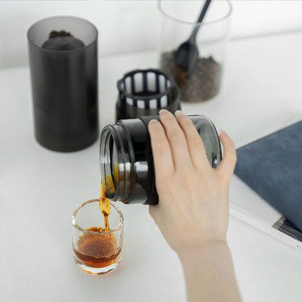 Fully automatic ice drip pot, lithium battery charging for long battery life, one-click fully automatic, can automatically adjust the bean clamping, simple operation and fast bean grinding, high-temperature resistant glass cup Specification image