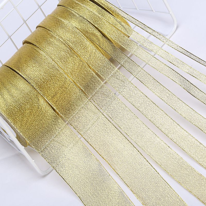 厂家现货金银葱带 各种规格礼品包装金属丝带 金银葱带批发2.5cm