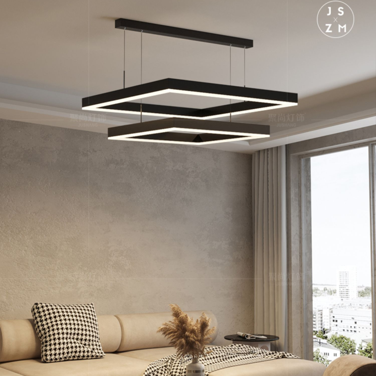Modern and simple LED pendant lamp in the living room