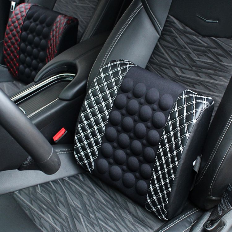 Automotive electric lumbar support, red wine, car lumbar support, car health massage cushion, 353410CM, interior supplies details Picture
