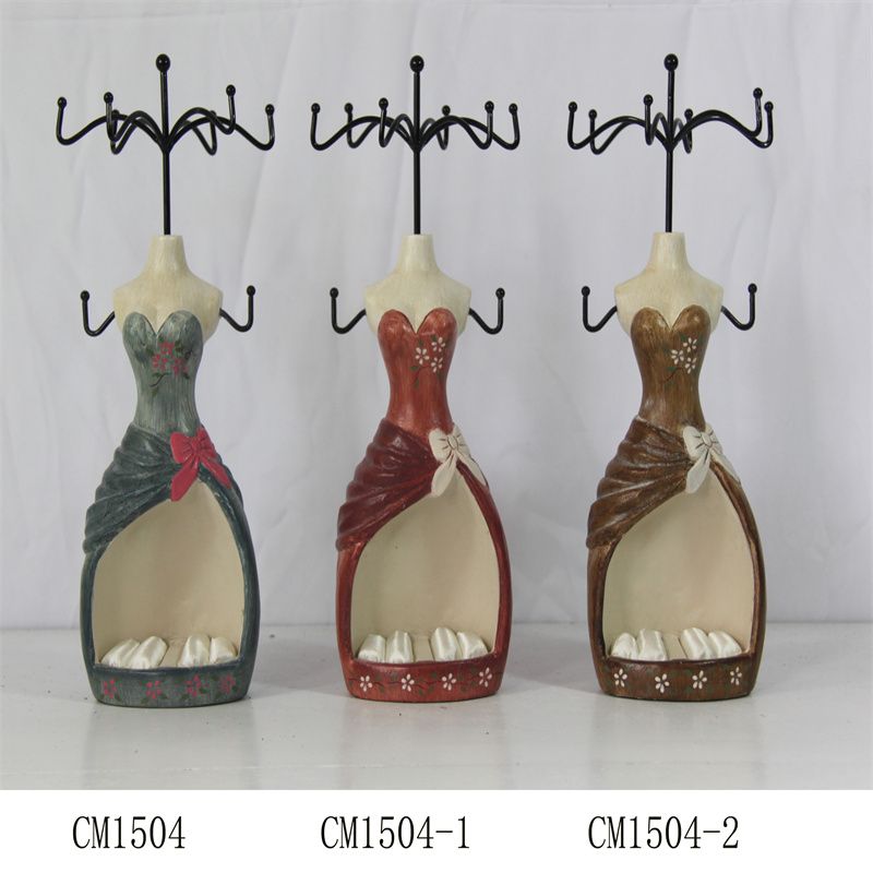 模特首饰架木质耳环项链饰品架人行模特架1504红色