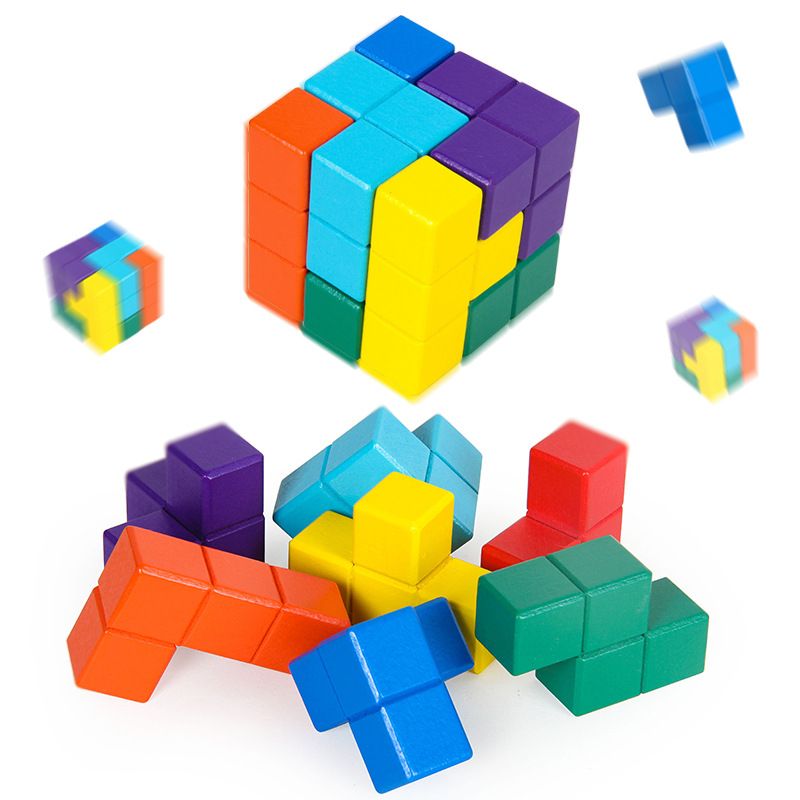 Special offer from the manufacturer for parent-child interactive educational 3D tangram, classic educational Soma cube game wholesale