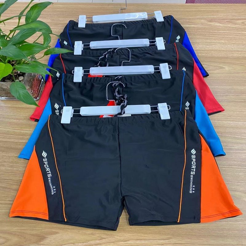B Men's Anti-Embarrassment Loose Quick-Drying Men's Swim Trunks Boxers Five-Point Beach Pants Hot Spring Surf Gear Swim Trunks 16