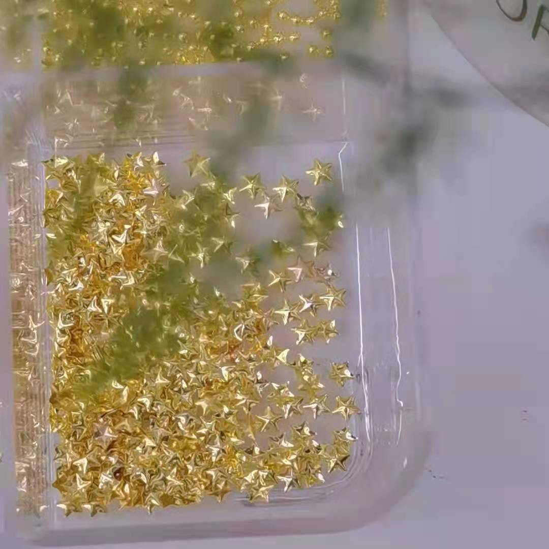 4.0 Three-dimensional Five-pointed Star Nail metal patches, a popular product sold directly by the manufacturer details Picture