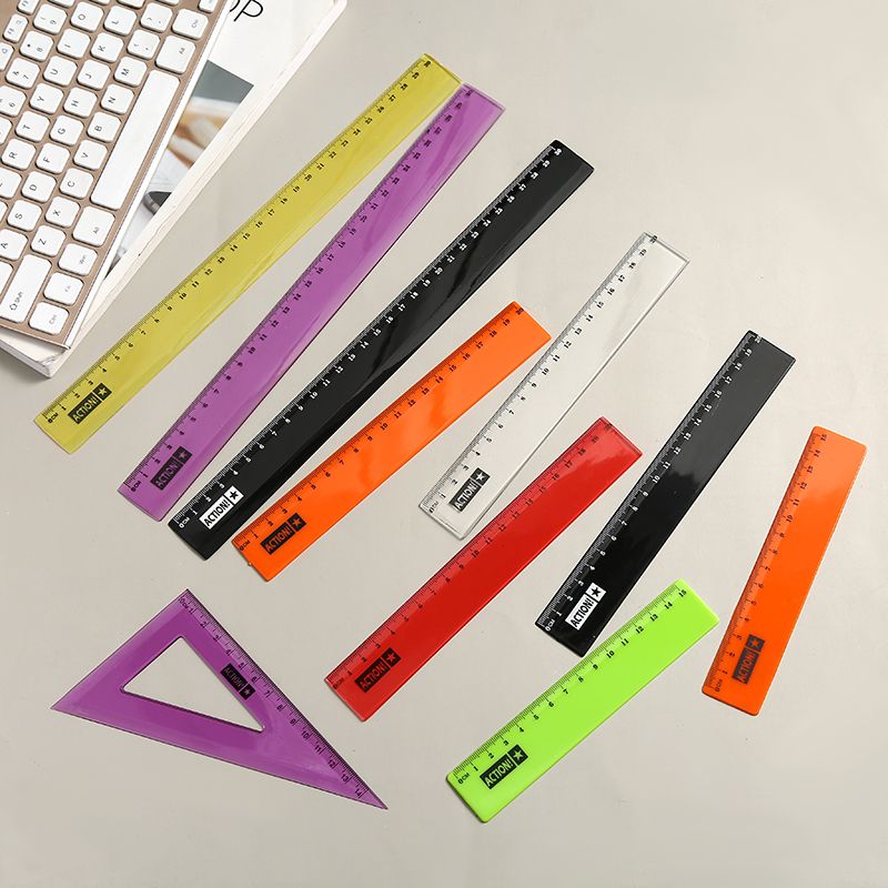 High-end rulers, fluorescent candy-colored rulers, school supplies, ruler factory, foreign trade inventory processing details Picture