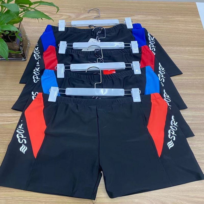 B Men's Anti-Embarrassment Loose Quick-Drying Men's Swim Trunks Boxers Five-Point Beach Pants Hot Spring Surf Gear Swim Trunks 3