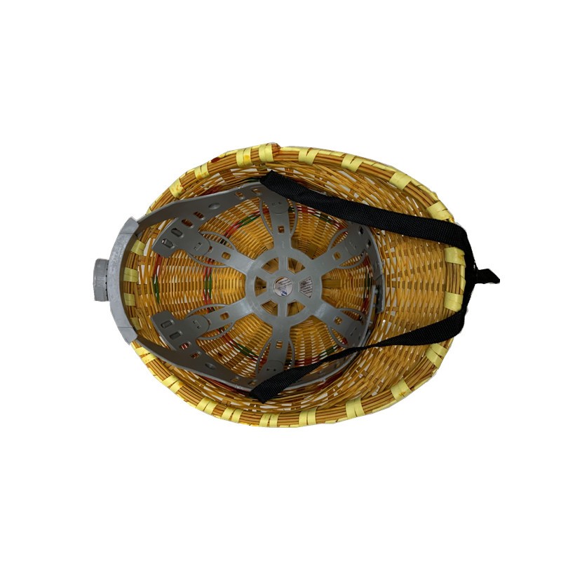 安全帽 工地帽子手工竹编斗笠 遮阳 压舍安全帽详情图2