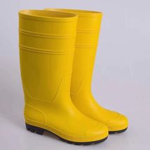 001款防水防滑防油脂耐化学性普通款黄面黑底轻便雨鞋