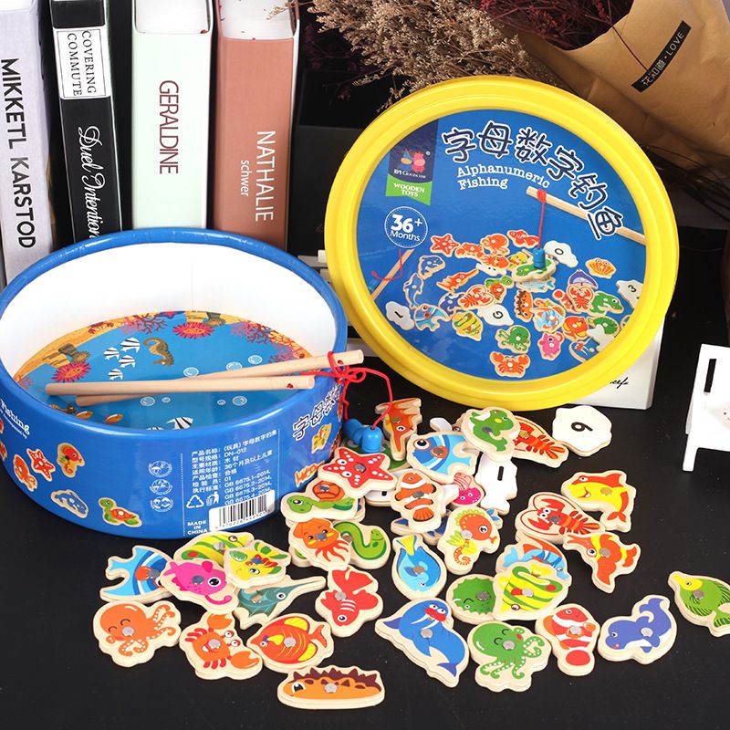 Bucket scene, double-bar ocean fishing, letter fish, children's educational toys, boys' and girls' early education, one-piece consignment Application Scenario
