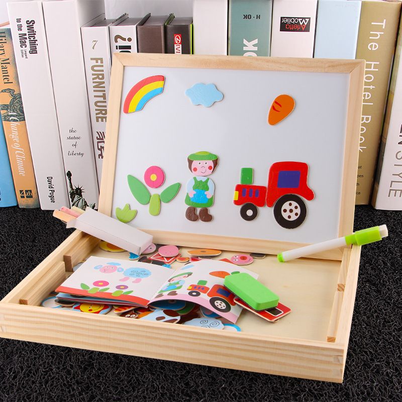 Early education children magnetic jigsaw puzzle, little boys and girls, baby educational building blocks toys, 1-2-4 years old Item Picture
