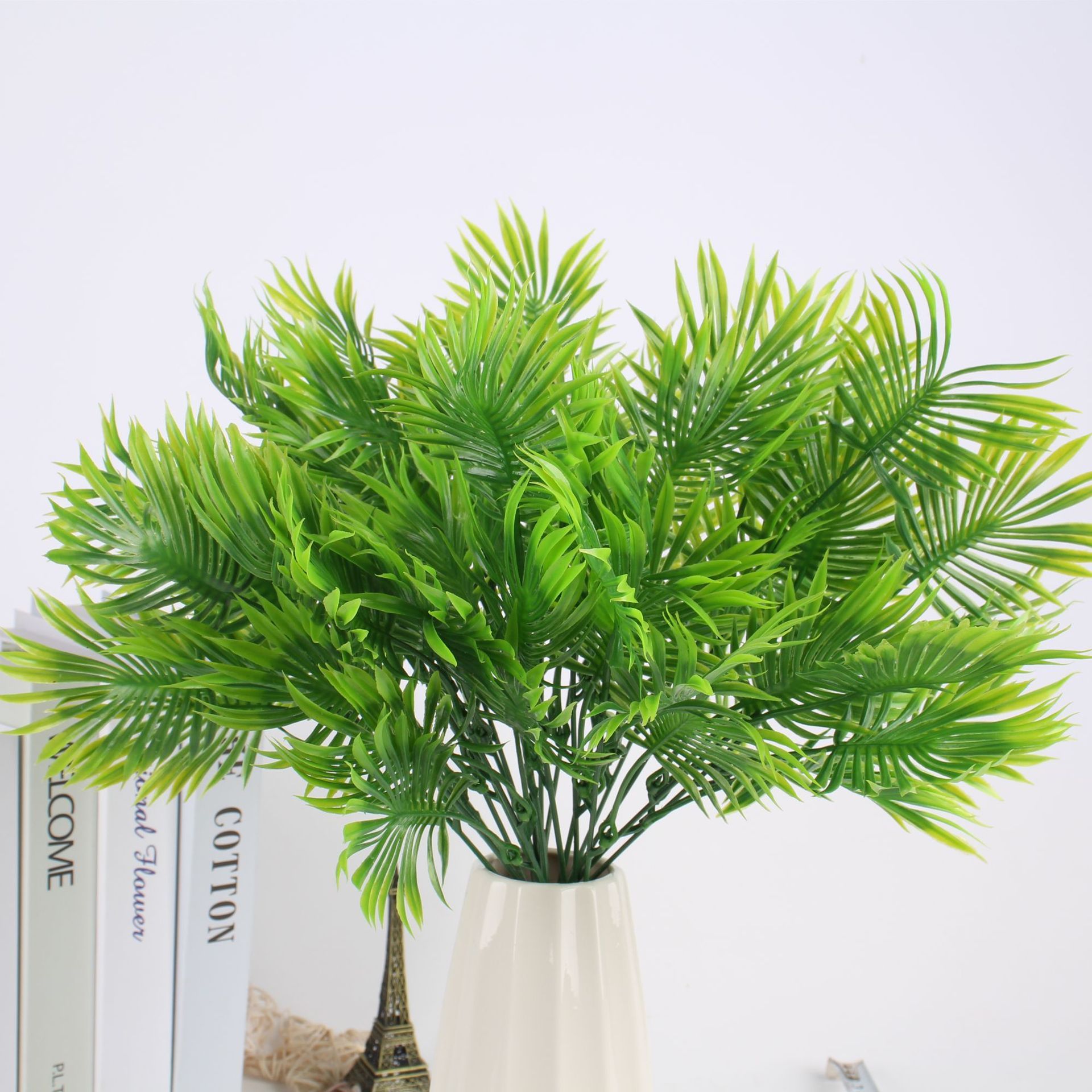 Jinwu flower art simulation green plant wall decoration flower fan leaf tree false flower silk flower project garden decoration props flower finished product put a bunch of water grass thumbnail