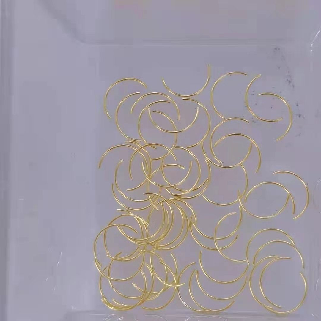 0.5X10 curved semi-circular arc nail art accessory metal patch, a fashionable and trendy bestseller details Picture