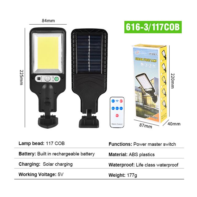 Solar Body Sensor Wall Light With Remote Control Outdoor Lighting Solar Garden Light Small Street Light Specification drawing